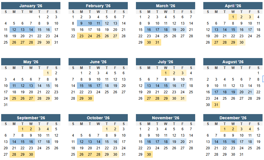 2026 la sacramento california crane traning calendar update